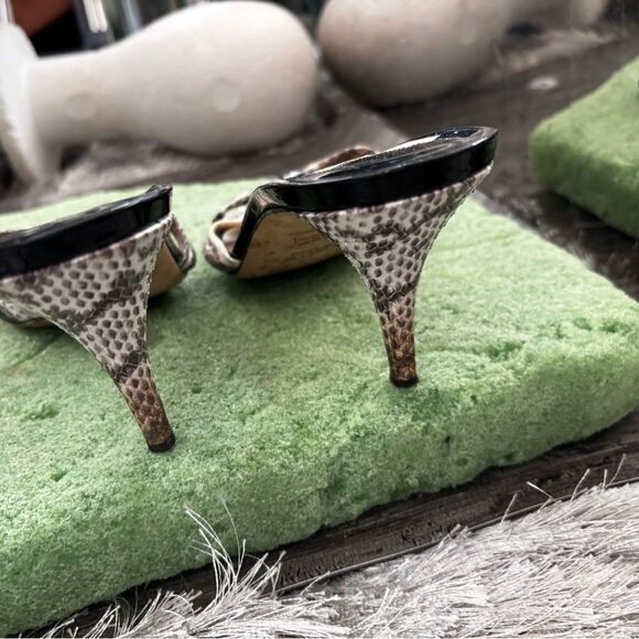 Jimmy Choo heels Lydia nat sandals Snake Skin shoes Embossed Leather Sandals Y2K - Picture 6 of 6